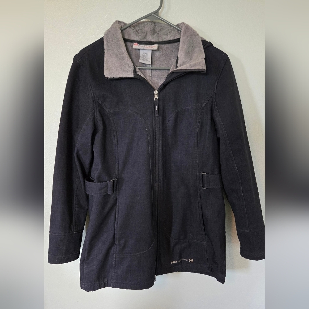 Free Country Black Hooded Coat Size Large